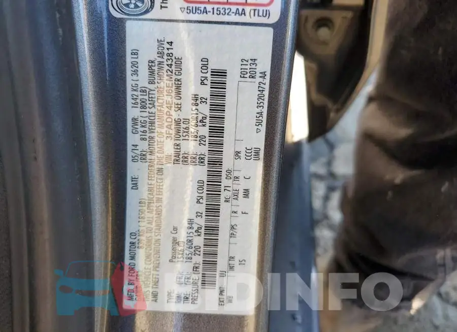 3FADP4EJ6EM243814 Photo# 12