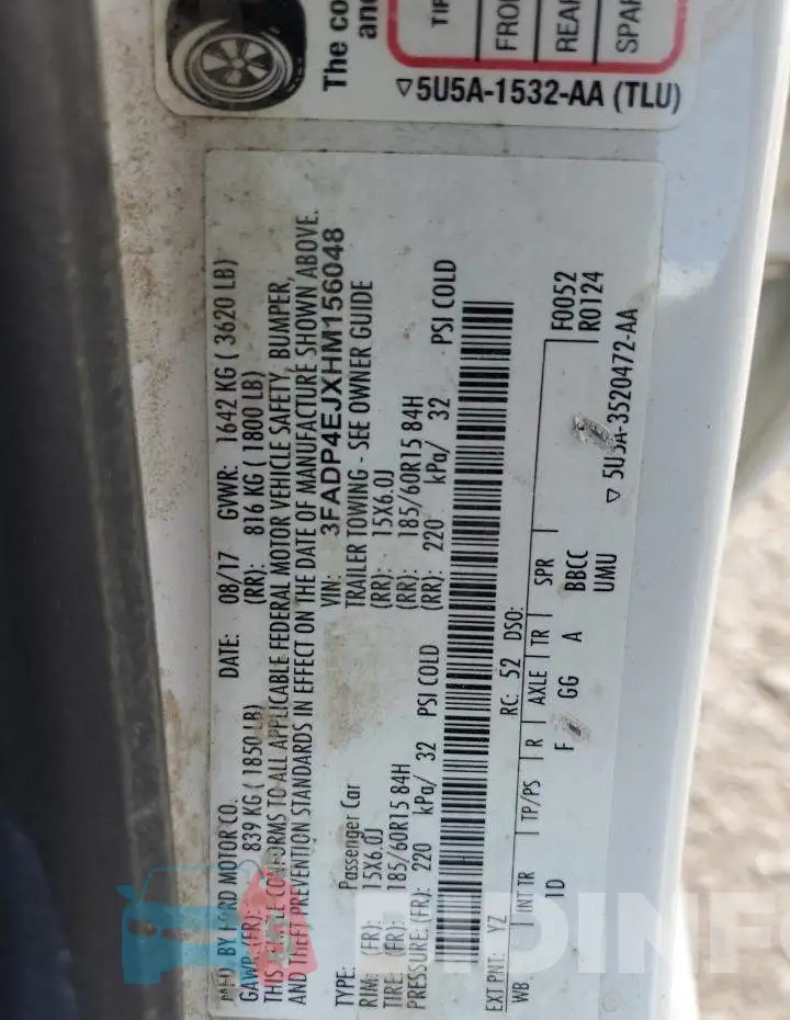 3FADP4EJXHM156048 Photo# 12