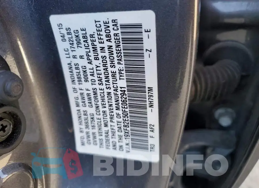 19XFB2E50FE062941 Photo# 12