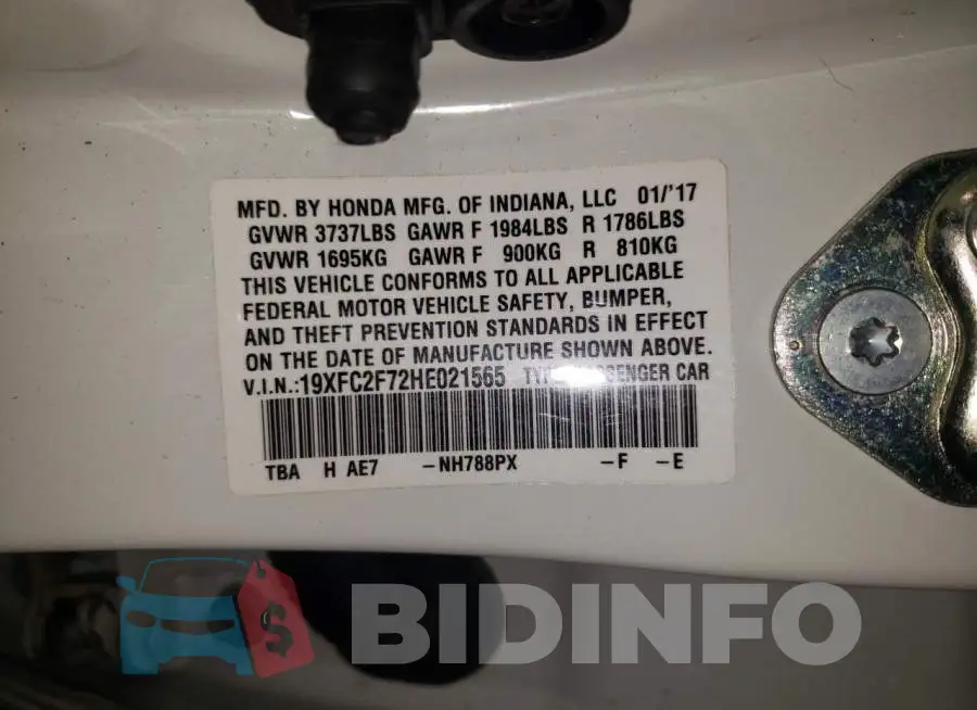 19XFC2F72HE021565 Photo# 12