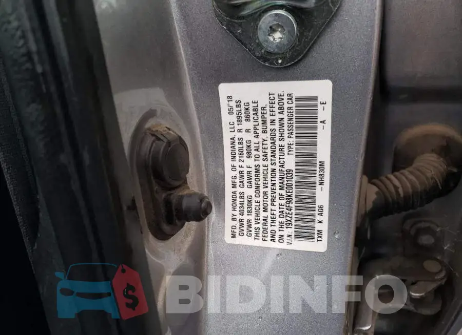 19XZE4F98KE001039 Photo# 12