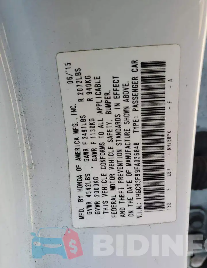 1HGCR3F99FA036848 Photo# 12