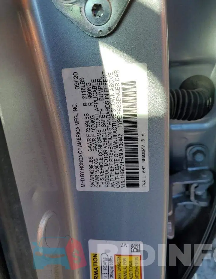 1HGCV1F45LA135442 Photo# 13