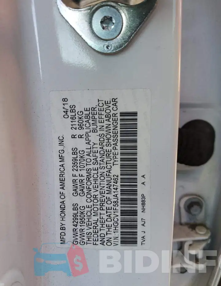 1HGCV1F58JA147462 Photo# 12