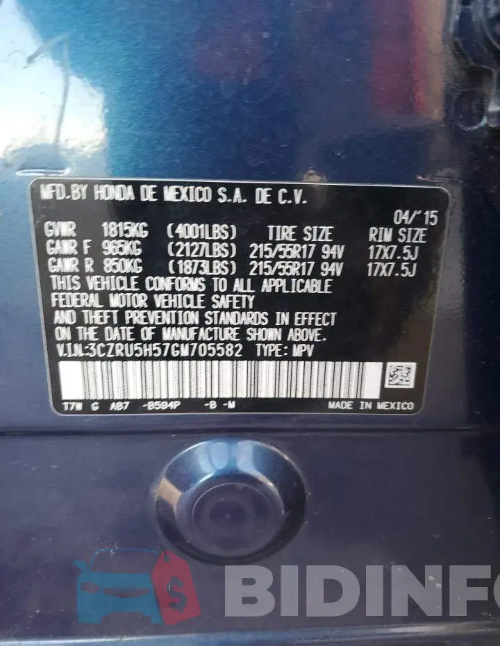 3CZRU5H57GM705582 Photo# 14
