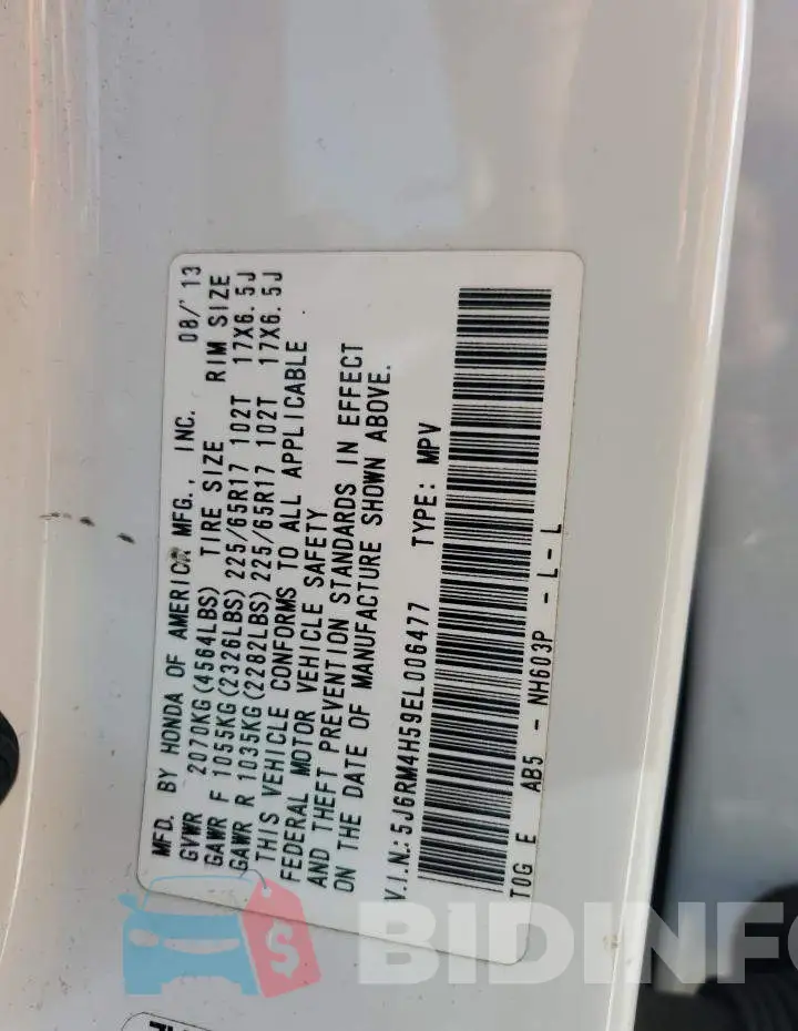 5J6RM4H59EL006477 Photo# 12