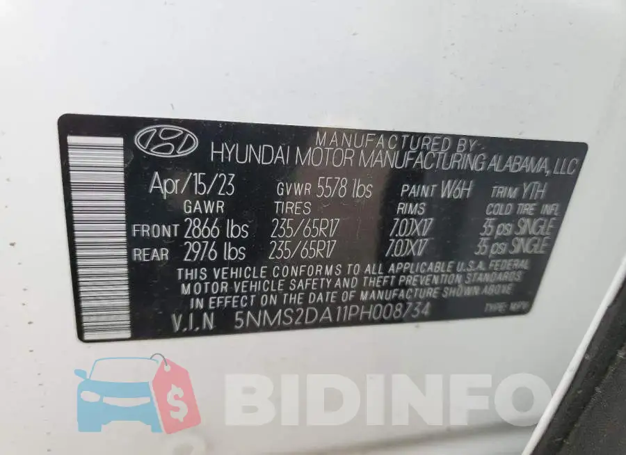 5NMS2DA11PH008734 Photo# 13