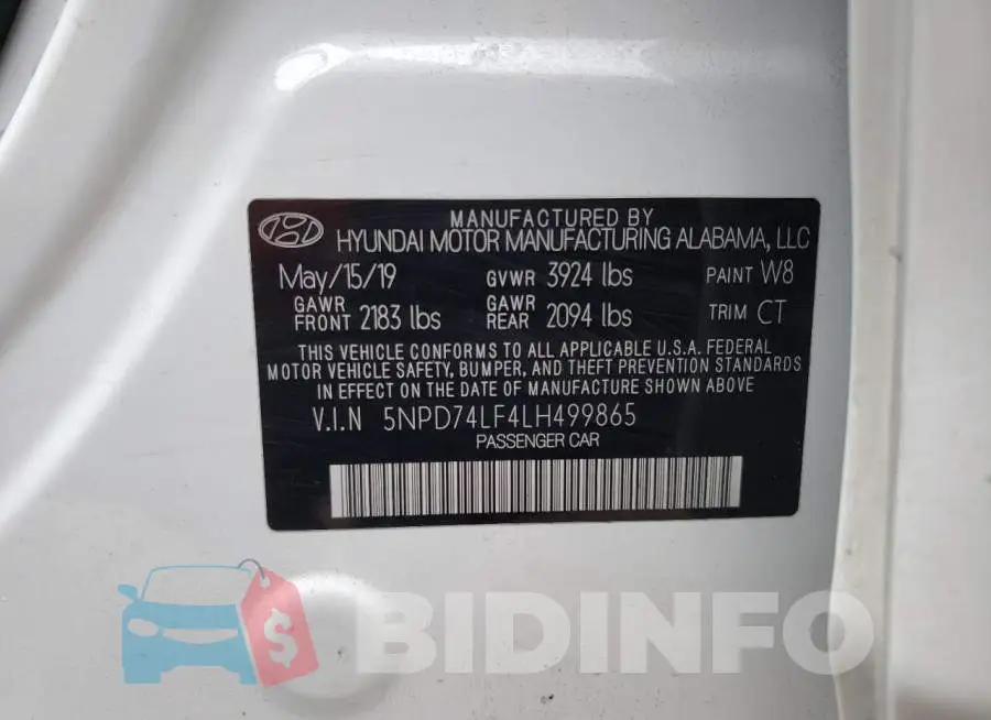 5NPD74LF4LH499865 Photo# 13
