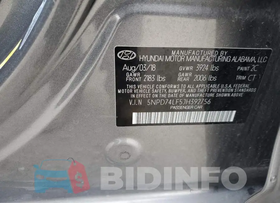 5NPD74LF5JH392756 Photo# 12