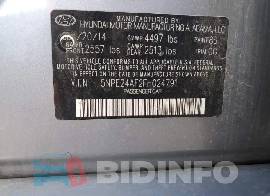 5NPE24AF2FH024791 Photo# 12
