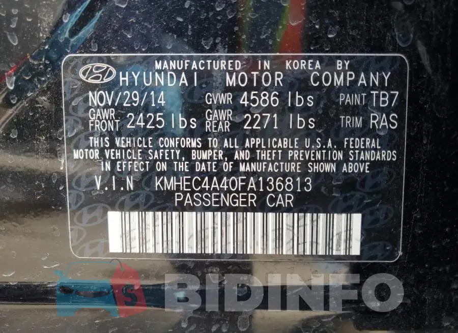 KMHEC4A40FA136813 Photo# 12