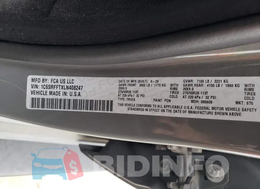 1C6SRFFTXLN408247 Photo# 12