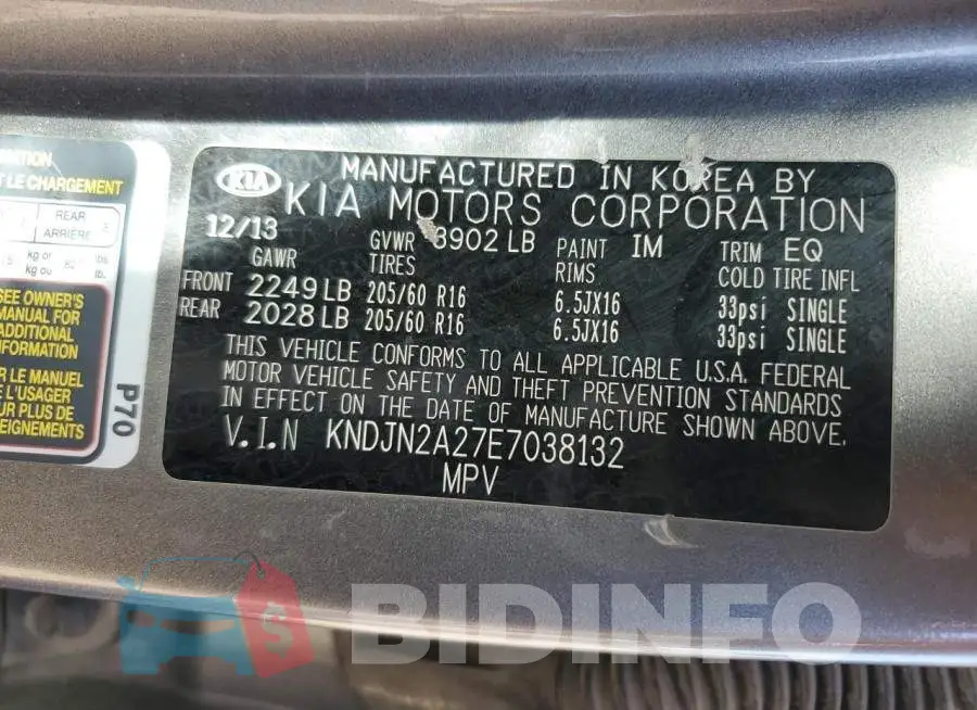 KNDJN2A27E7038132 Photo# 12