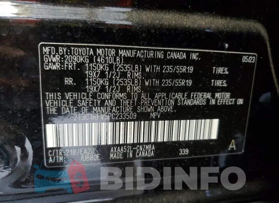 2T3C1RFV5PC233509 Photo# 14
