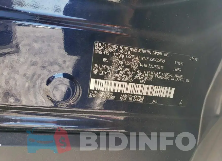 2T3C1RFV6KW008927 Photo# 12
