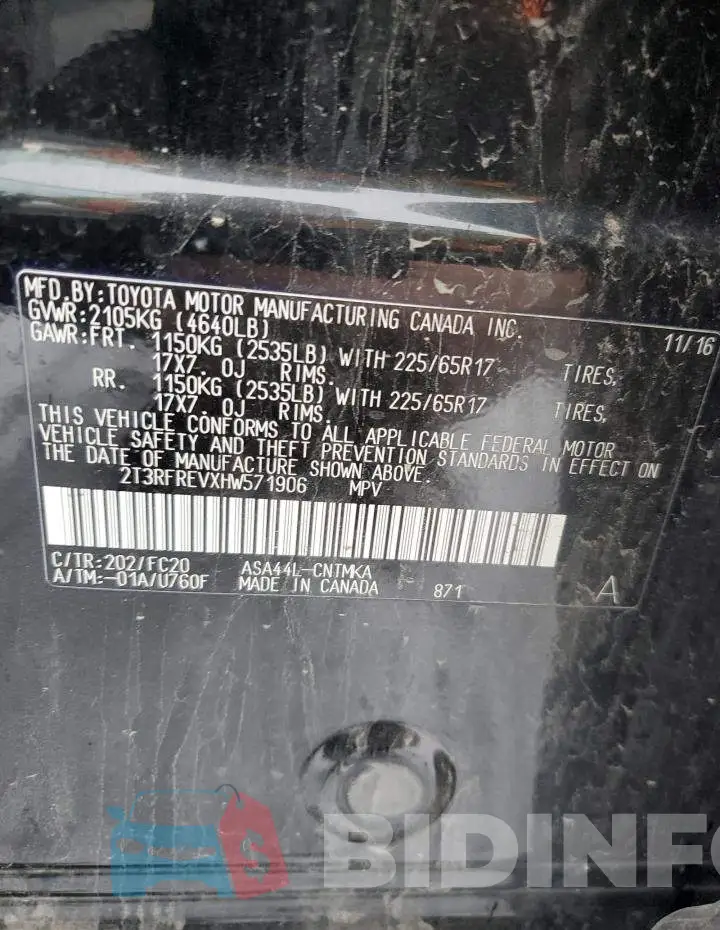 2T3RFREVXHW571906 Photo# 14