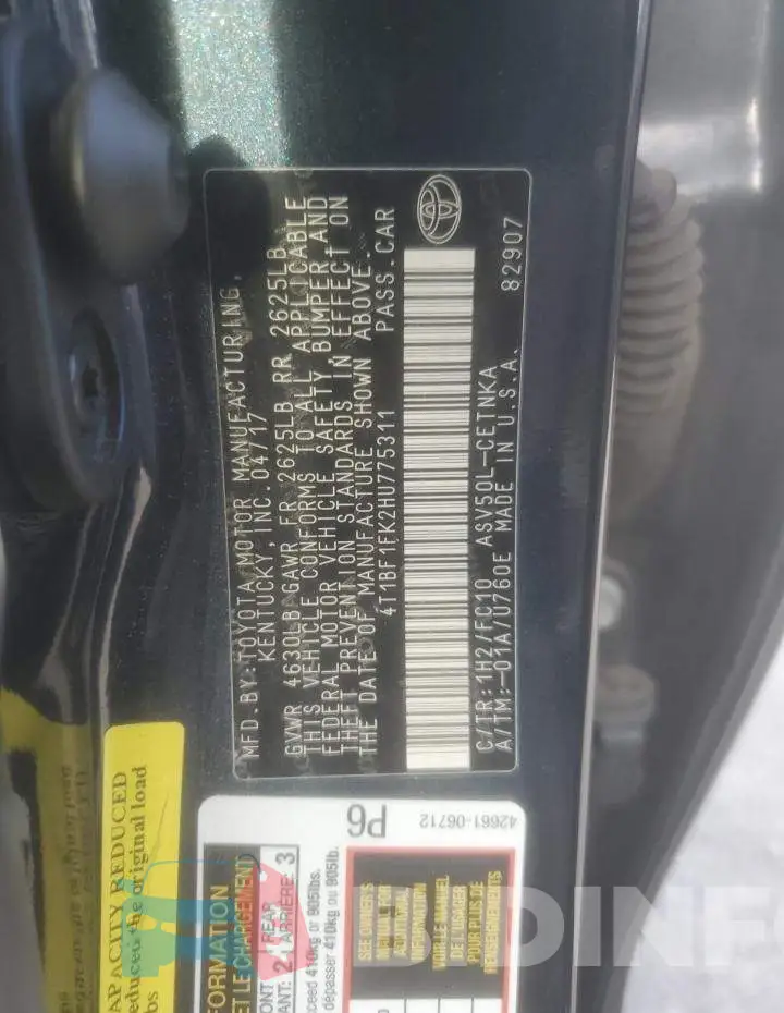 4T1BF1FK2HU775311 Photo# 12