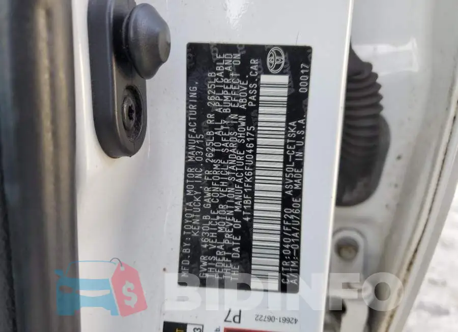 4T1BF1FK6FU046175 Photo# 12