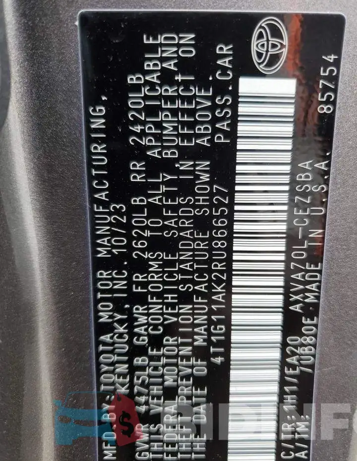 4T1G11AK2RU866527 Photo# 12