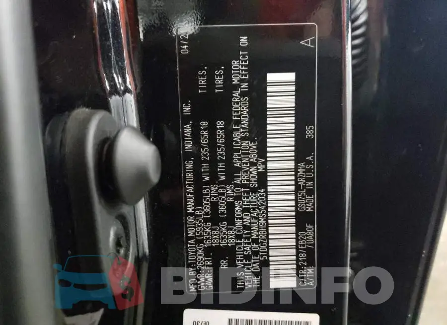 5TDGZRBH9MS542034 Photo# 13