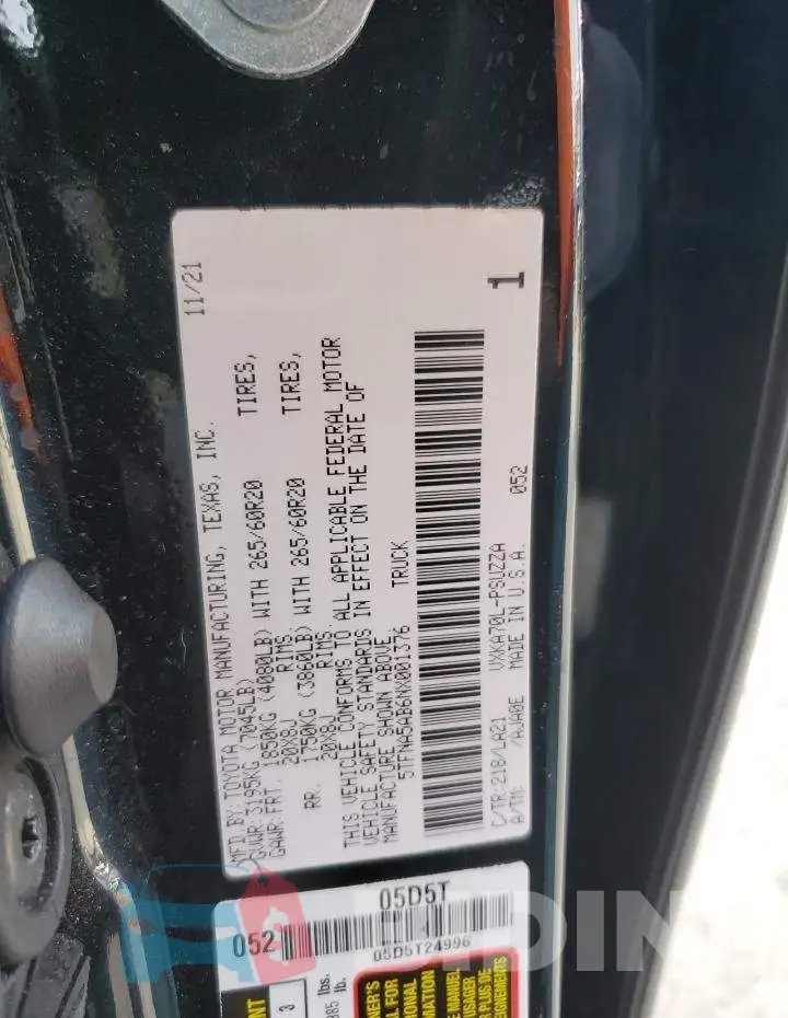 5TFNA5AB6NX001376 Photo# 12