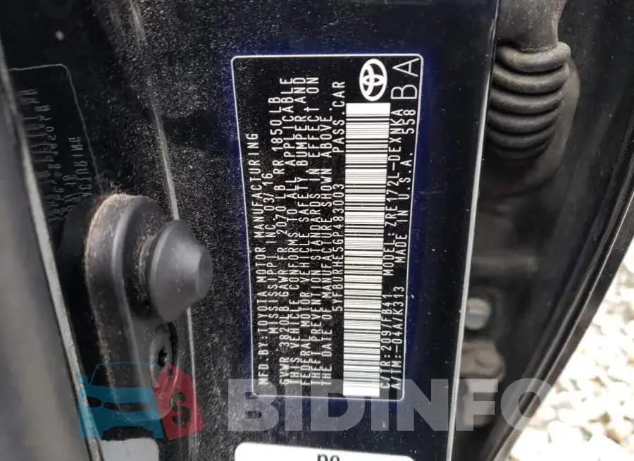 5YFBURHE5GP483003 Photo# 12