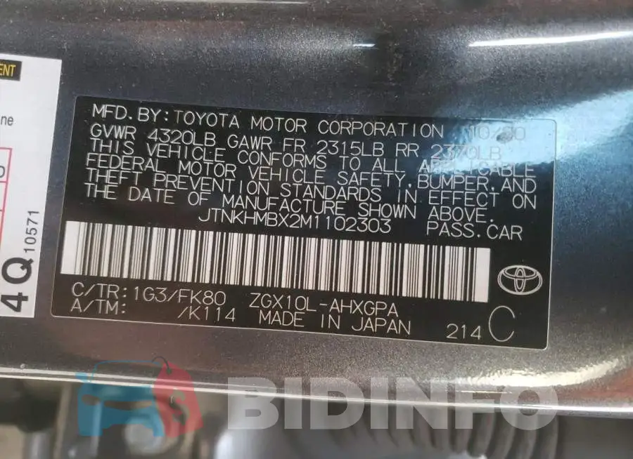 JTNKHMBX2M1102303 Photo# 13