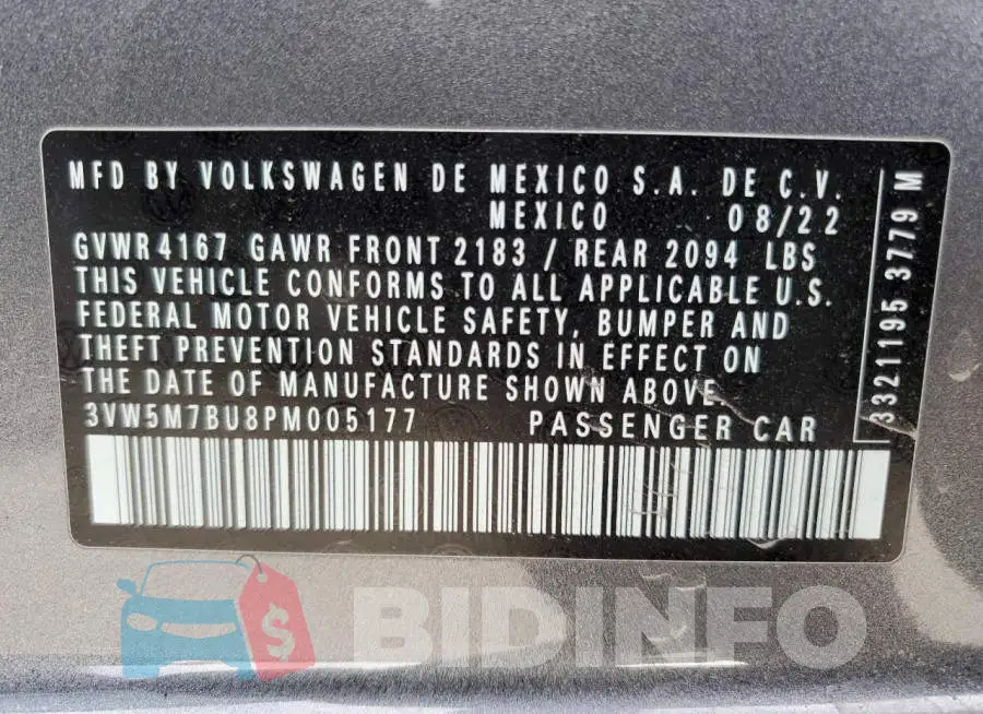 3VW5M7BU8PM005177 Photo# 13
