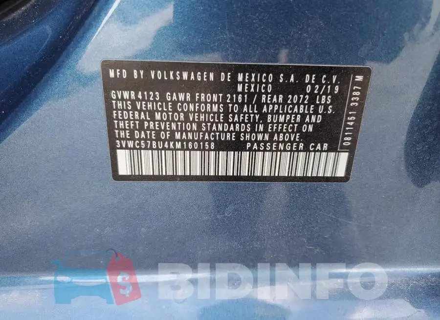 3VWC57BU4KM160158 Photo# 12