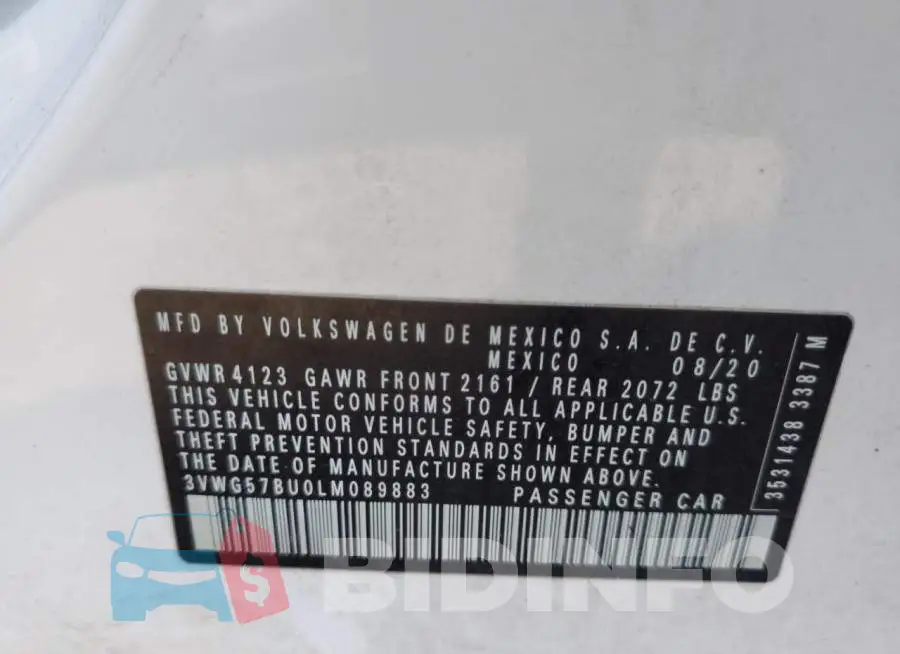 3VWG57BU0LM089883 Photo# 13