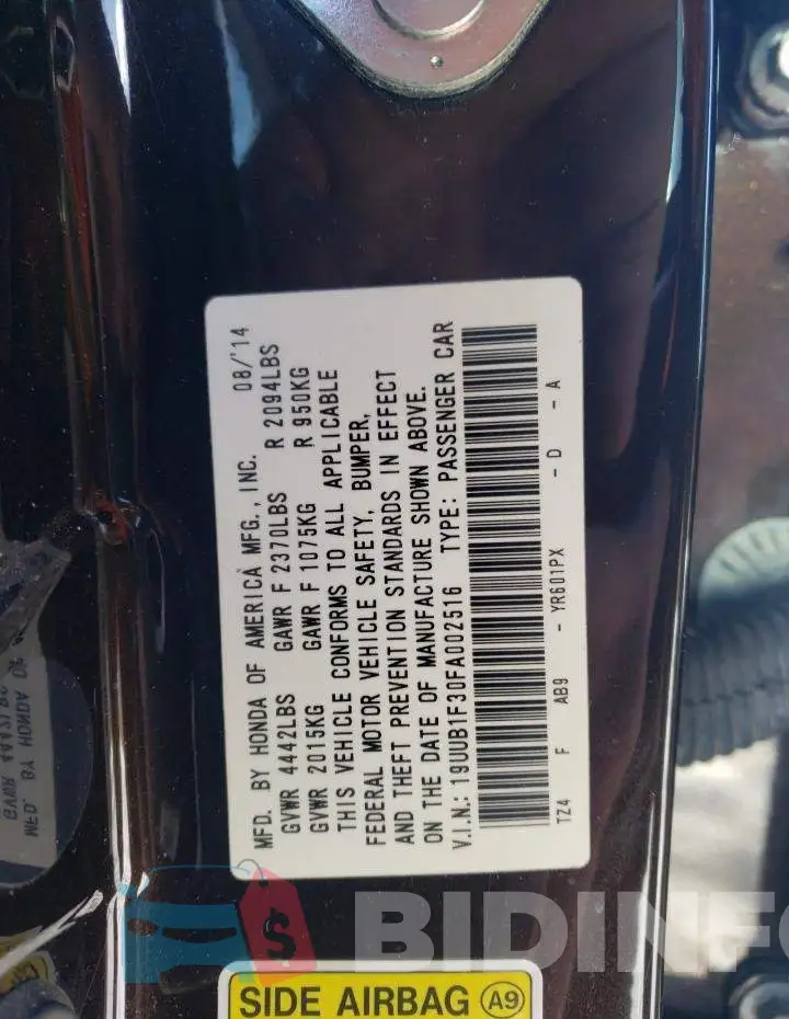 19UUB1F30FA002516 Photo# 12