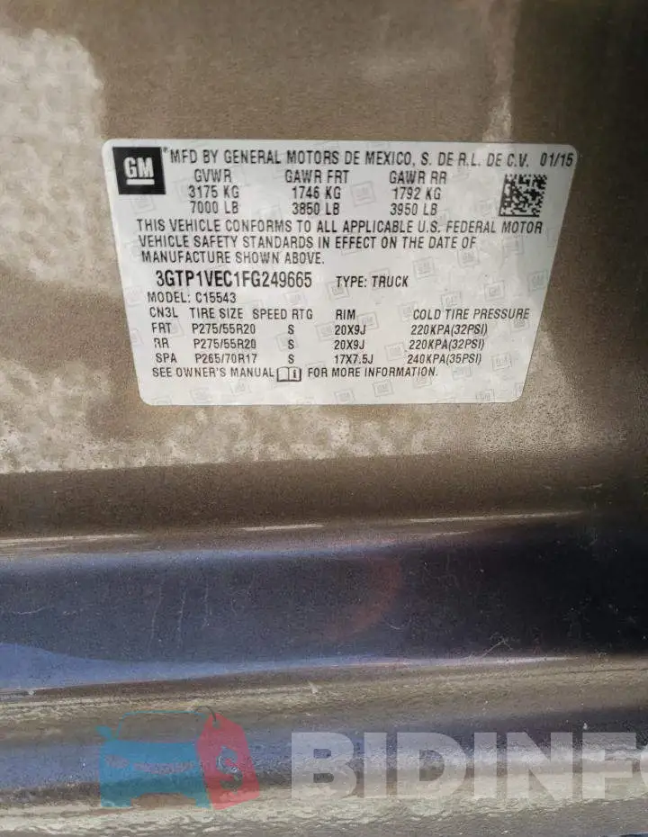 3GTP1VEC1FG249665 Photo# 12