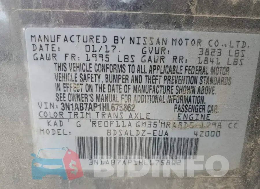 3N1AB7AP1HL675862 Photo# 12