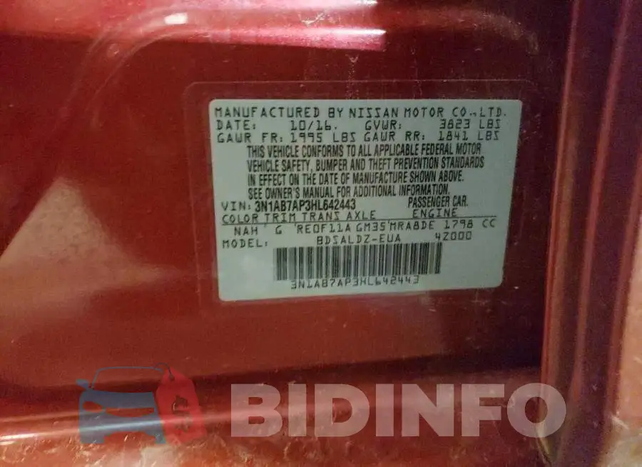 3N1AB7AP3HL642443 Photo# 12