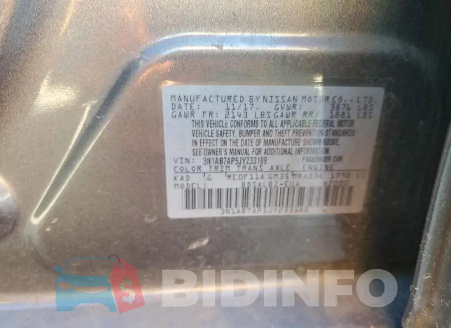 3N1AB7AP5JY233188 Photo# 12