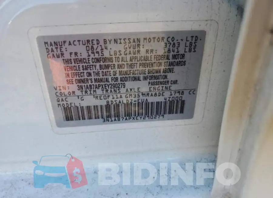 3N1AB7APXEY290279 Photo# 12