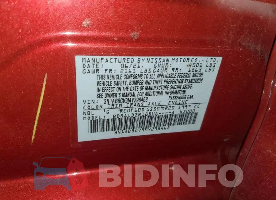 3N1AB8CV9MY298468 Photo# 12