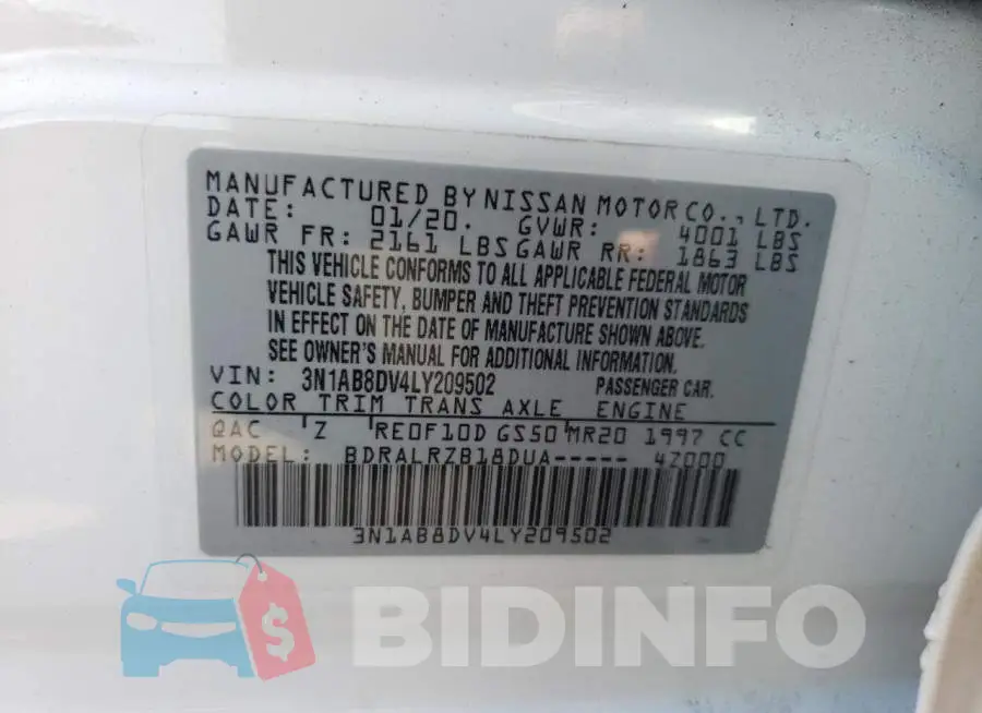 3N1AB8DV4LY209502 Photo# 12