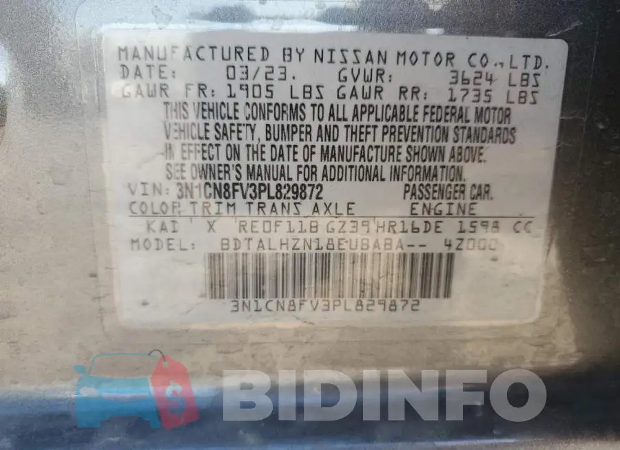 3N1CN8FV3PL829872 Photo# 12