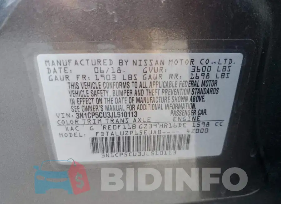 3N1CP5CU3JL510113 Photo# 12