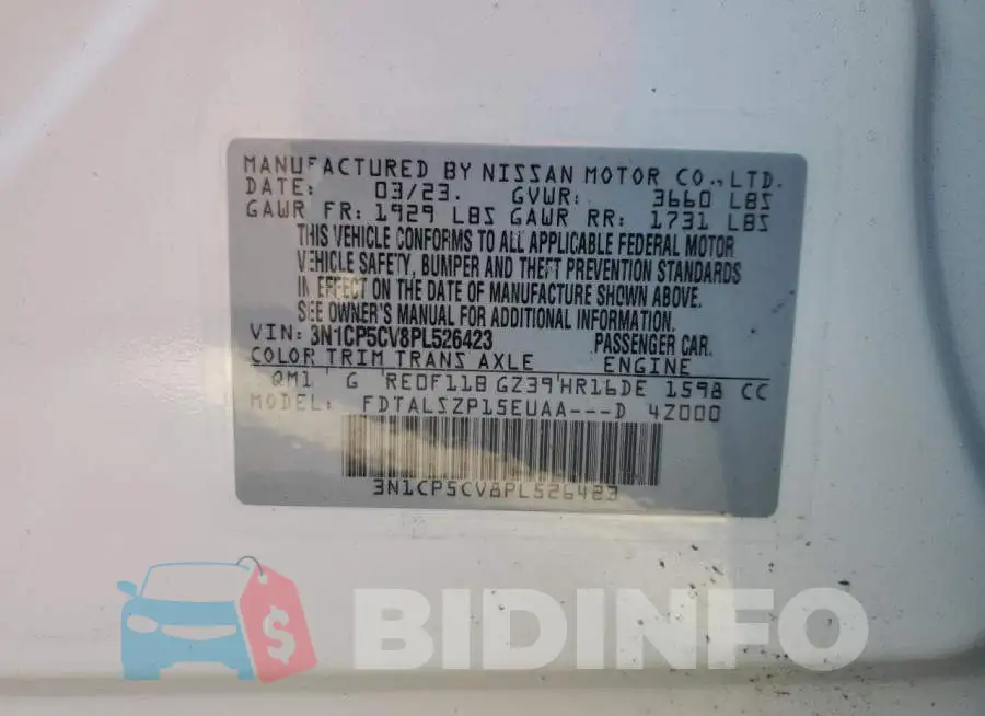 3N1CP5CV8PL526423 Photo# 13