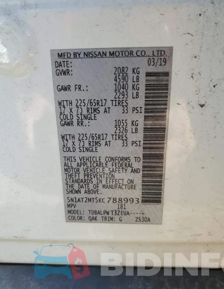 5N1AT2MT5KC788993 Photo# 13