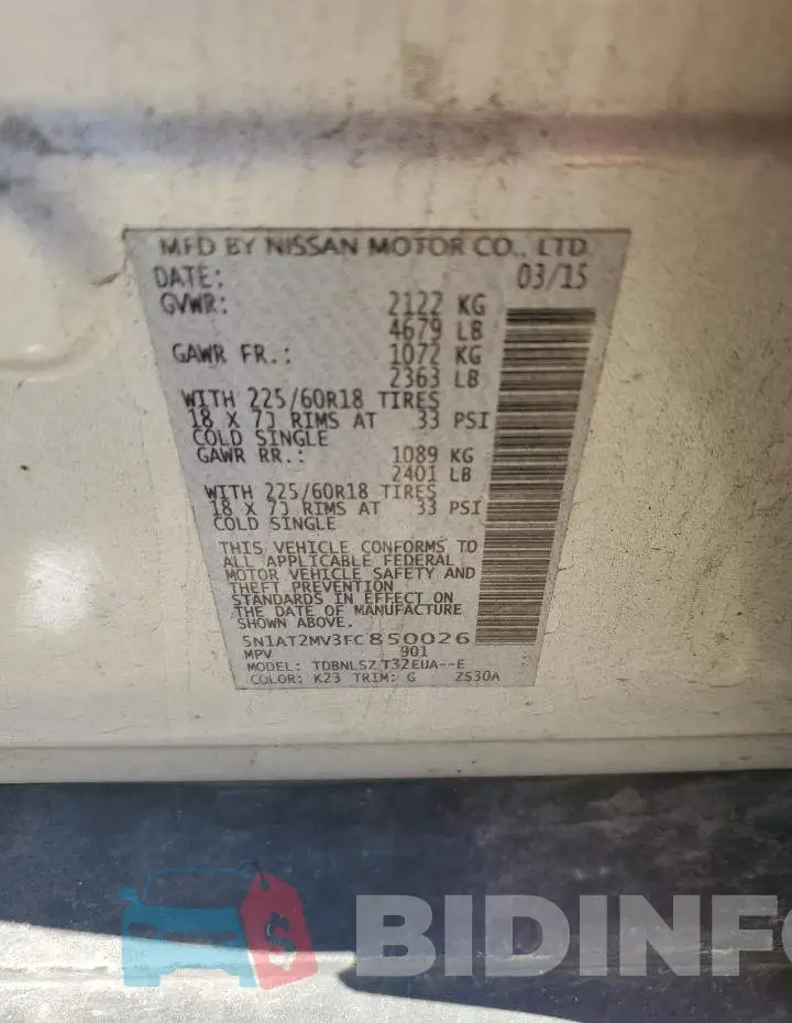 5N1AT2MV3FC850026 Photo# 13