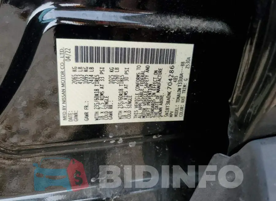 5N1BT3BA0NC704286 Photo# 13