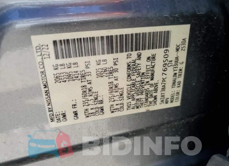 5N1BT3BA7PC769509 Photo# 13