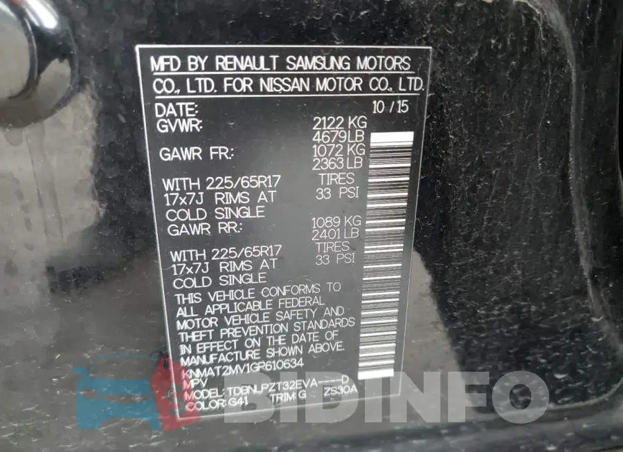 KNMAT2MV1GP610634 Photo# 12