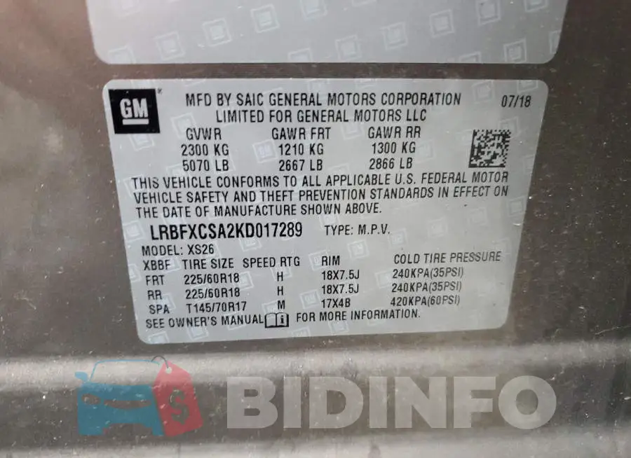 LRBFXCSA2KD017289 Photo# 12