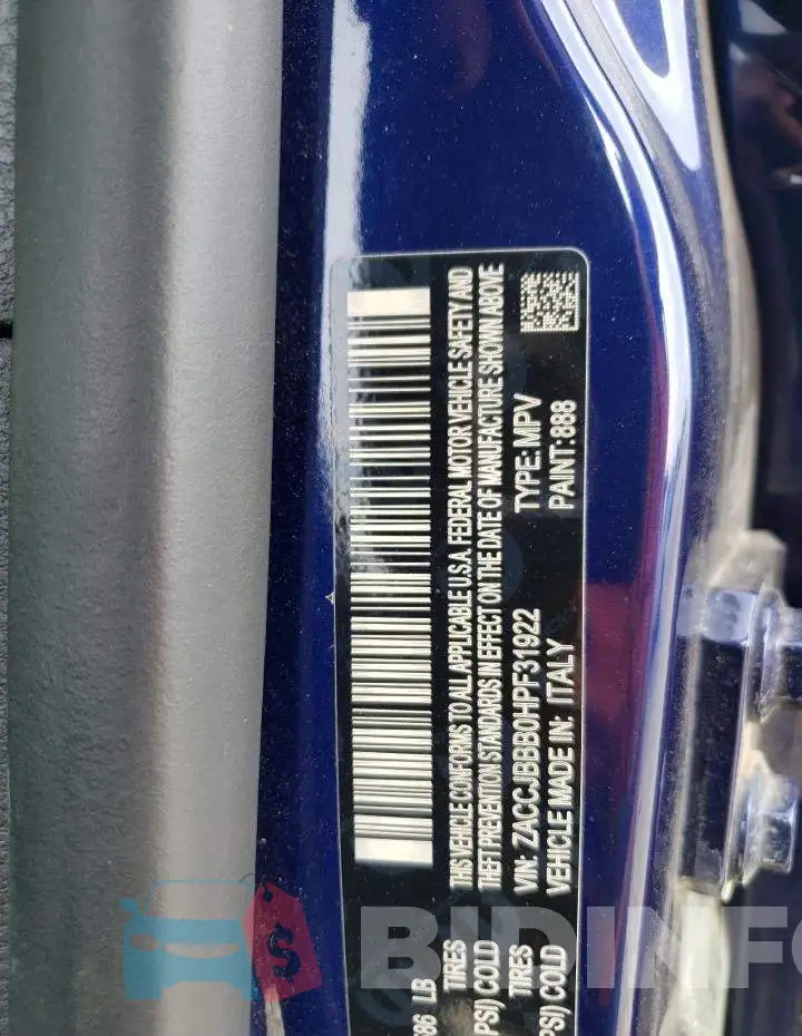 ZACCJBBB0HPF31922 Photo# 13