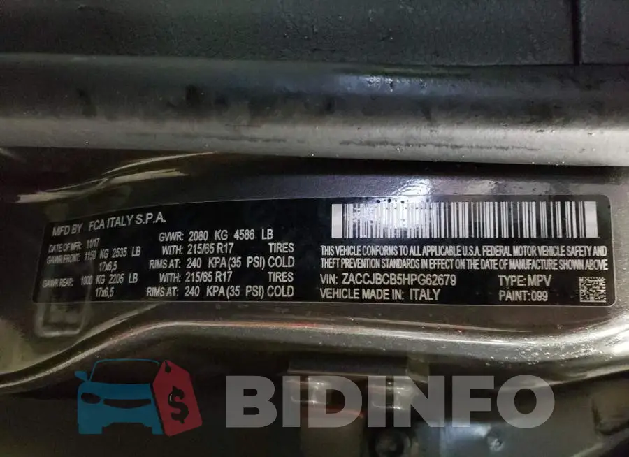 ZACCJBCB5HPG62679 Photo# 12