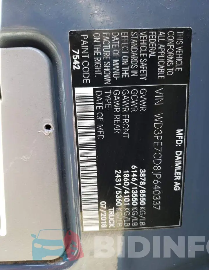 WD3PE7CD8JP640337 Photo# 14